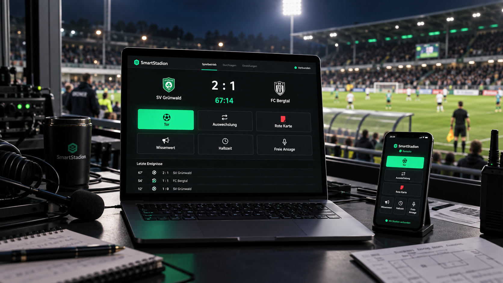 SmartStadion PC mit Smartphone Remote
